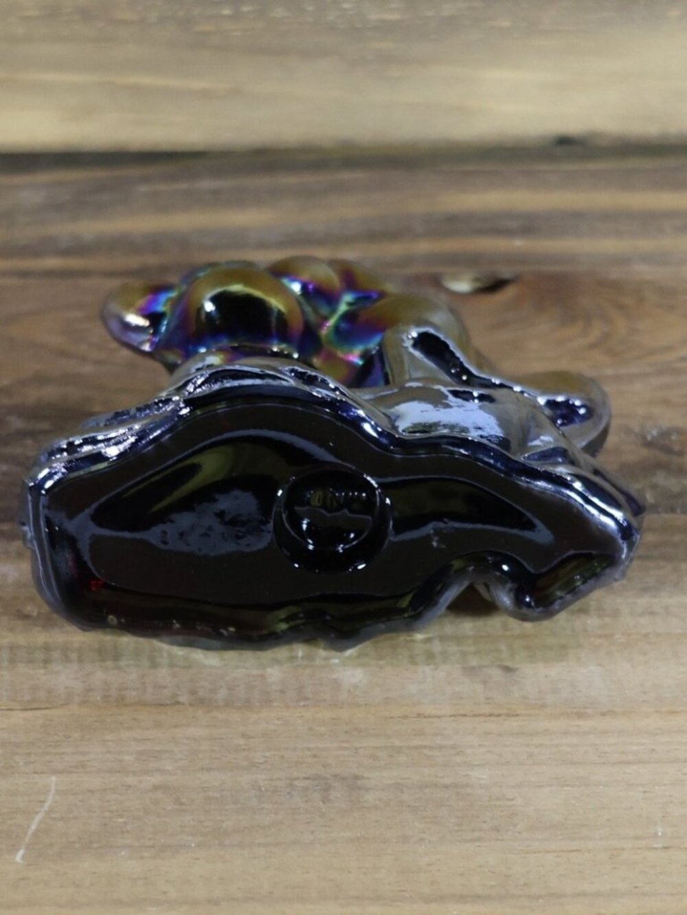 Pee gee Glass Mickey Minnie Mice in Love Purple Amethyst Carnival Paperweight - Picture 3 of 9